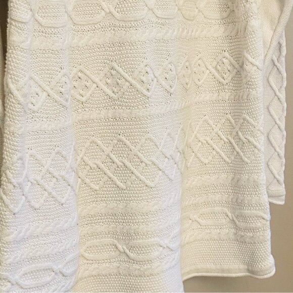 Tribal Ivory Cable Knit Scoop Neck Tunic 100% Cotton Sweater - Picture 6 of 14